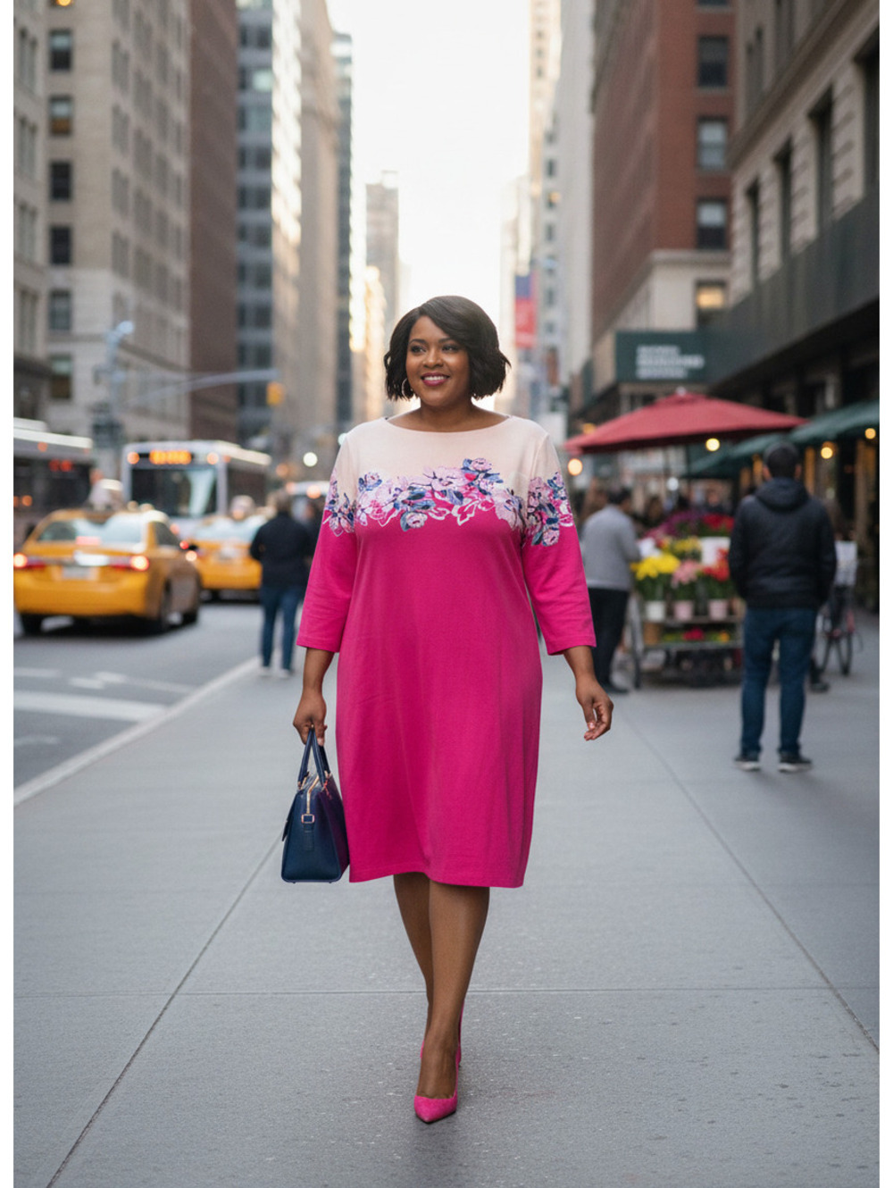 Karen Scott Sport Plus Size 3X Pink and Peach Floral Dress